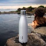 NEW CrazyCap 2.0 UV Water Purifier & Self Cleaning Stainless Steel Insulated Water Bottle - Turns Any Water Source Into Clean Drinkable Water - Perfect for Hiking, Camping, Travel and Survival, White