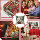 NEW Hunken 18x18 Inch Christmas Pillow Covers - Set of 4. Winter Farmhouse Decor, Holly Jolly, and Winter Holiday Designs. Zippered Cushion Cases for Home Couch, Xmas Series