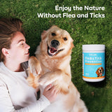 NEW TriOak Flea and Tick Prevention for Dogs Chewable: Natural Soft Dog Treats, Oral Pet Treatment for Dogs Health & Immunity - Daily Supplement & Repellent Chews for Small, Large Dog, Puppy Flea & Tick Control, BB: 07/26