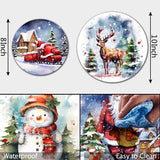 NEW Aihonmin Deer Stove Burner Covers, Snowman Gas Stove Burner Covers Set of 4,8 Inch& 10 Inch Stove Top Covers for Electric Stove Metal Stove Cover Gas Stove Top Covers, Kitchen Decor, Cooktop Decorative