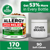 NEW Dog Allergy Relief Chews - Dog Itching Skin Relief Treatment Pills - 170 Treats - Anti-Itch Chewables - Itchy and Paw Licking - Hot Spots - Omega 3 Fish Oil - Dry Skin & Coat Supplement, BB: 03/28