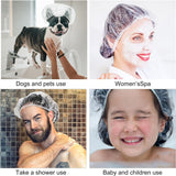 NEW TUPARKA 3 Pcs Disposable Shower Caps Plastic Elastic Bath Cap for Home Use Hotel Spa and Hair Salon Supplies