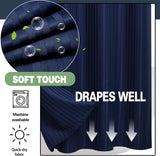NEW Hotel Fabric Shower Curtain Shower Curtain Machine Washable with Snap in Removable Liner for Bathroom Bathtubs Spa (Blue, 54" W X 74" H)