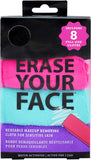 NEW ERASE YOUR FACE Makeup Remover Cloths - Reusable Microfiber Face Towels to Cleanse & Remove Makeup - Water Activated, Dual-Sided Design for Easy Use (8 Count)