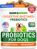 NEW Sealed, Probiotics for Dogs - Gas, Diarrhea, Allergy, Constipation, Upset Stomach Relief, w/Digestive Enzymes + Prebiotics - Chewable Supplement - Improve Digestion, Immunity - Dog Probiotics Chews - 120Ct, BB: 12/28