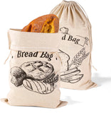 NEW 2pcs Unbleached Bread Bags, 17.8x11.8 Inch Reusable Bread Container Washable Loaf Bags Loaf Storage for Homemade Bagels Toast Croissant (Khaki)