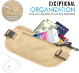 NEW MoKo Secure Travel Money Belt, Undercover Hidden RFID Blocking Travel Wallet, Anti-Theft Passport Wallets for Men Women