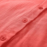 NEW Women's Loose Summer Tops Oversized Cover up Mid-Length Solid Color Short Sleeve Blouse Top, Watermelon Red, Sz XL