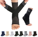 NEW ABIRAM Ankle Brace for Women & Men, Ankle Compression Sleeve, Foot Sleeve with Wrap, Ankle Support, Foot Brace for Sprained Foot & Arch, Plantar Fasciitis Relief Socks, Achilles Tendonitis, Black, Pair, Sz S