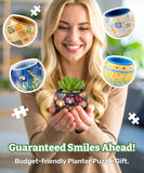 NEW PieceRelax 3D Puzzle Planter 80 Pieces - Flower Pot - Dancing Leaves in Fall, Home Decor Flower Pots for Indoor Cactus, Succulents Pots