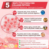 NEW Sealed Sugar-Free Hydrolyzed Collagen Peptide Filled Gummies for Women & Men, with 1500mg Protein Type I,II,III,V,X, 5000mcg Biotin Vitamin C A E D3 B6 B12 for Immune Digestion Skin Hair Nails, BB: 05/27