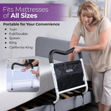 NEW Retails $84, MedPro - MGrip Adjustable Contoured Bed Rail with Multiple Gripping Positions, Black/White