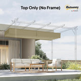 NEW Retails $57, Outsunny 8.2' x 8.4' Retractable Pergola Canopy Replacement for 10' x 10' Frame, Pergola Cover Replacement (Cover Top Only), Beige