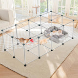 NEW Retails $80, 24 Panels Portable Small Animals Playpen, 48"x 24"x 28" Transparent Pet Playpen, Portable Plastic Enclosure, Puppy Play Pen for Indoors Outdoor Pet Fence for Guinea Pigs, Bunny, Ferrets, Hamsters, Hedgehogs