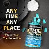 NEW Creatine Monohydrate Gummies 5000mg for Men & Women, Creatine Monohydrate Chews for Muscle Strengthening, (180 Count)-Blueberry