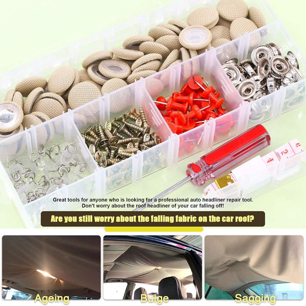 Headliner Tools NEW Mardatt 152Pcs Car Headliner Repair Kit with Headliner Repair Butt ...