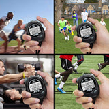 NEW Stopwatch, Amble Countdown Timer and Stopwatch Record 20 Memories Lap Split Time with Tally Counter and Calendar Clock with Alarm for Sports Coaches and Referees