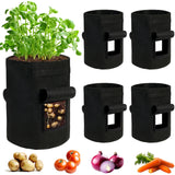 NEW Retails $40, SYITCUN 4 Pack 15 Gallon Potato Growing Bags, Thickened Nonwoven Fabric Grow Bags with 2 Windows & 2 Reinforced Handle, Potato Bags for Growing Potatoes, Vegetable and Fruits