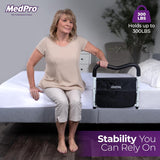 NEW Retails $84, MedPro - MGrip Adjustable Contoured Bed Rail with Multiple Gripping Positions, Black/White