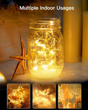 NEW Solar String Lights Outdoor Waterproof, 2 Packs Total 66FT 200 LED Solar Fairy Lights with 8 Light Modes, Solar Powered Firefly Lights Outdoor for Patio Yard Tree Garden Christmas (Warm White)