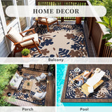 NEW Retails $90, MontVoo Outdoor Rug Carpet 6x9 Waterproof-Patio Rug Mat Reversible Portable RV Camping Picnic Beach Mat Plastic Straw Rugs Outside Outdoor Area Rugs for Patio Deck Pool Deck Balcony Backyard, Blue/Orange