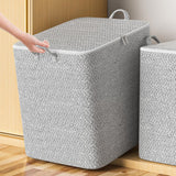 NEW Extra Large Capacity Storage Bag, Non Woven Fabric Material Storage Container with Reinforced Handle, Foldable Cotton Storage Bins for Blanket, Pillows, Comforters and Quilts (150L)
