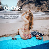 NEW Retails $43, OCOOPA Sandproof Beach Blanket Waterproof, Extra Large 8 Persons Family Size 10'X9.2', Comfortable Parachute Nylon, Cozy& Chic, Compact& Light, Reinforced Windproof, 4 Stakes&1 Travel Bag
