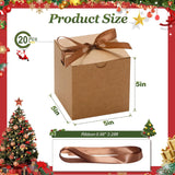 NEW DOYIDE Small Gift Boxes, 20 Pack 5x5x5 Inch Brown Elegant Paper Boxes with Ribbons, Crafting, Christmas Gift Box Wedding Party Favor, Cupcake, Candy, Bridesmaids Proposal Box
