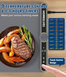 NEW Retails $90+, 32x15 Food Warming Mat Extra Large, Rapid Heating Electric Warming Tray with 9 Temp Setting and 6 Hours Timer, Foldable Warming Trays for Food, Portable Food Warmers for Parties Buffet, Gray, Sz XL