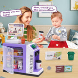 NEW Pretend Play for Toddlers Supermarket playset for Kids Kids Cash Register with Scanner, Play Food,Play Money for Kids.Kids Grocery Store playset-48PCS, Toy Cash Register for Kids Ages 4-8(Purple)