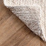 NEW Retails $149, nuLOOM 4' x 6' Rigo Jute Hand Woven Area Rug, Rigo Off-white, Solid Farmhouse Design, Natural Fiber, For Bedroom, Living Room, Dining Room, Hallway, Office, Kitchen, Entryway, Off-White