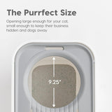 NEW IRIS USA Cat Litter Box, Rectangular Top Entry Litter Box with Scoop, Large Cat Litter Box Enclosure, Kitty Litter Box, Litter Box with Litter Catching Lid, White/Gray, Small Chip On Corner From Transport, Retails $78+