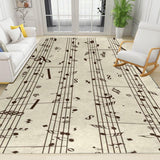 NEW Retails $55 Musical Note Sheet Music Kids Rugs, Bedroom Rug, with Non-Slip Rubber Backing for Decor Teen Boys Room Floor Lounge Nursery, 2ft x 11 inch X 4 Ft x 10 inch