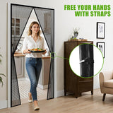 NEW Black Magnetic Screen Door, Door Screens with Magnets Heavy Duty, Mesh Screen Size 38x82Inch for Patio Sliding Screen Door, Kids Pets Freely Access, Away Mosquito
