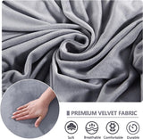 NEW Sofa Covers Stretch Velvet, OPPODREAM Couch Cover 3 Seater with Cushions Cover, Elastic Bottom, Machine Washable Sofa Slipcover( Loveseat, Light Grey)