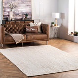 NEW Retails $149, nuLOOM 4' x 6' Rigo Jute Hand Woven Area Rug, Rigo Off-white, Solid Farmhouse Design, Natural Fiber, For Bedroom, Living Room, Dining Room, Hallway, Office, Kitchen, Entryway, Off-White