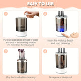 NEW Electric Makeup Brush Cleaner - Rechargeable Lazy Automatic Washing Tool with Quick-Drying Function, USB Plug-in Portable Design, Rubber Makeup Machine, and Collar Brush for Easy Cleaning and Maintenance