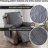 NEW GREY 1pc Waterproof Recliner Chair Cover, Non Slip Recliner Slipcover For Recliner Chair With Pocket, Washable Reclining Chair/Furniture Protector, Pets (Recliner Chair), Easy To Install & Easy Care Washable Couch Cover For Dog, Retails $156+