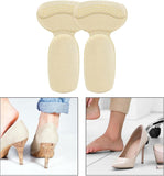 NEW Oshhni 2 in 1 Heel Cushion Pads Heel Grips Liner Anti Slip Soft Oversized Shoes High Heel Pads Heel Protector Heel Cushion Inserts, Beige T - 2 Pack