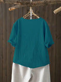 NEW Retails $62, Women's Boho-Chic Dandelion Print Blouse - Vacation-Ready, Button-Up Design with Ruffled Sleeves, Lightweight Polyester, Perfect for Summer Outings, Floral Print Blouse, Dark Cyan, Sz XL