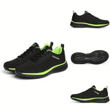 NEW Men's Mesh Lace-up Sneakers - Athletic Shoes - Shock-absorbing And Breathable, Black & Grey, Sz 9, Retails $109+