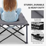 NEW Retails $300+, Outsunny 2 Person Folding Camping Cot For Adults, 50" Extra Wide Outdoor Portable Sleeping Cot With Carry Bag, Elevated Camping Bed, Beach Hiking, Grey Grey Steel