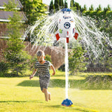 NEW Skirfy Sprinkler Rocket Launcher Outdoor Water Toys for Kids, Rocket Design Water Powered Liftoff 9-16ft & Spin, Summer Garden Water Play Toys & Birthday Gift for Girls Boys Age 3-12 Year Old (White), Distressed Box, Contents Are Perfect