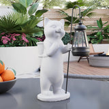 NEW Retails $50, Solar Powered Garden Resin Statue Lights, 10 Inch Waterproof Outdoor Animal Cute Cat Figurine Lights, Suitable for Patios, Balconies, Lawns, Courtyards, Etc