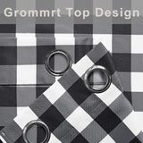 NEW Retails $40, XWZO Buffalo Plaid Window Curtains Semi-Sheer Light Filtering Grommet Checkered Drapes for Living Room & Bedroom, 42 x 63 Inch Length, Black & White, Set of 2 Panels