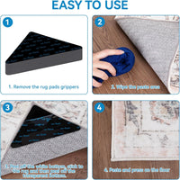 NEW Mcadore 4 Pack Rug Gripper Pads, Reusable and Washable Rug Gripper for Area Rugs