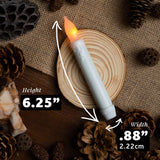 NEW WYZworks 6.25" Set of 12 Warm White Flameless LED Taper Candles Mini Battery Operated Wax Dipped White Body - Batteries Not Included Retails $58+