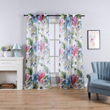 NEW Taisier Home Stylish Living Elegant Abstract Colorful Curtains Printed, Colorful Sheer Curtain Print, Fashion Curtain 52" X 95" Length (Floral Print Curtain 2 Panels Set), Retails $64