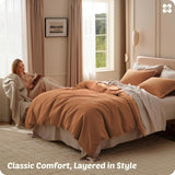 NEW Retails $170, Bedsure Cotton Duvet Cover King - 100% Cotton Waffle Weave Hazel Duvet Cover King Size, GentleSoft™ and Breathable Bedding Set for All Season, 104"x90"