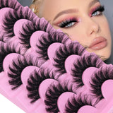 NEW JIMIRE Faux Mink Lashes Fluffy Volume False Eyelashes Pack Dramatic Natural Look Wispy Cat Eye 18MM Fake Lashes 7 Pairs